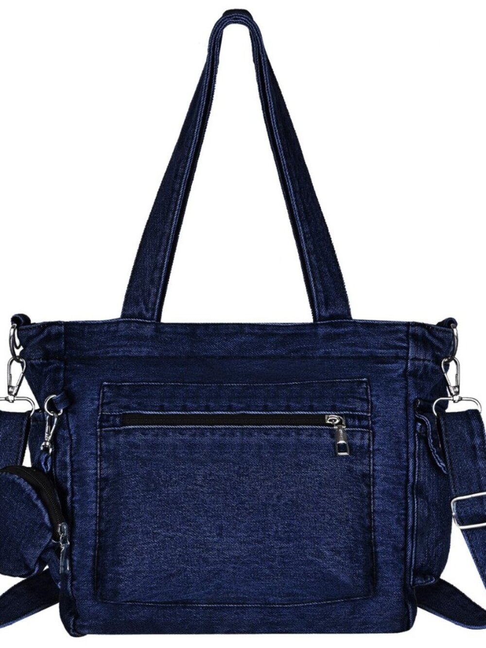 Denim Tote Bag Jean Purses for Women Denim Crossbody Bags with Small Purse